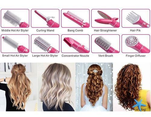 Профессиональный многофункциональный стайлер для волос Fullcome Hair Styler ST300 ∙ Фен-щетка 10 в 1 Fullcome Hair Styler ST300