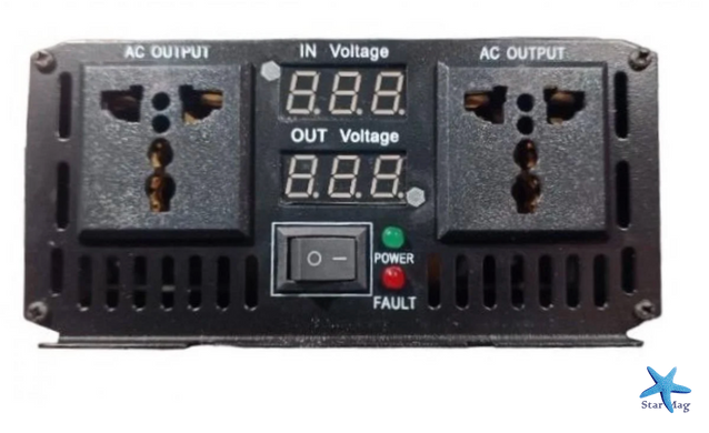 Инвертор для автомобильных аккумуляторов ERYUAN 12V &rarr; 220V 3500W ∙ Преобразователь напряжения инвертор с LCD дисплеем Eryuan 12-220V 3500W