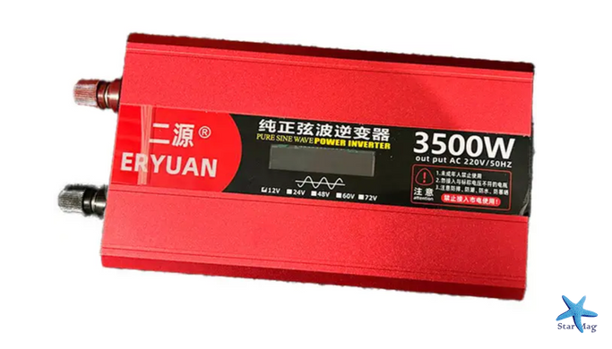 Инвертор для автомобильных аккумуляторов ERYUAN 12V &rarr; 220V 3500W ∙ Преобразователь напряжения инвертор с LCD дисплеем Eryuan 12-220V 3500W