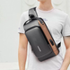 Нагрудна сумка Backpac XL-1514100 чорно-сіра маленька &bull; Сумка через плече з протикрадіжним кодовим замком для міста, поїздок і документів