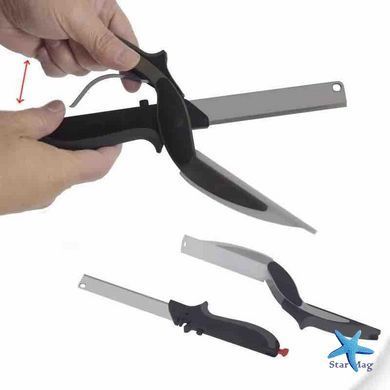 Кухонные ножницы Clever Cutter 2 в 1 из нержавеющей стали &bull; Многофункциональные кухонные ножницы Clever Cutter 2 в 1 для быстрой нарезки продуктов