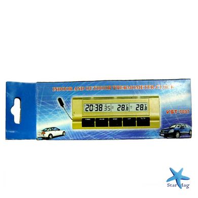 Автомобильные электронные часы с термометром VST-7037 CG10 PR1