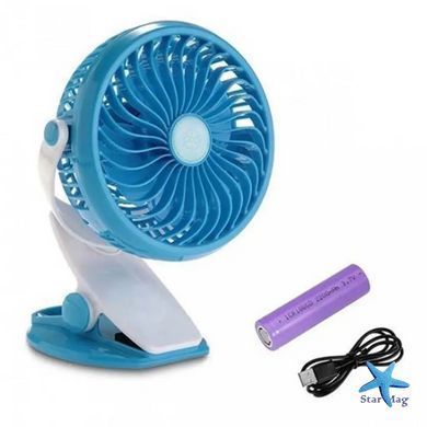 Вентилятор Мини USB с прищепкой Mini fan LY-582 &bull; Портативный настольный вентилятор с аккумулятором и креплением