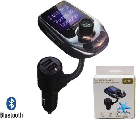 FM модулятор A30 BT ∙ Автомобільний трансмітер з екраном ∙ Bluetooth ∙ USB