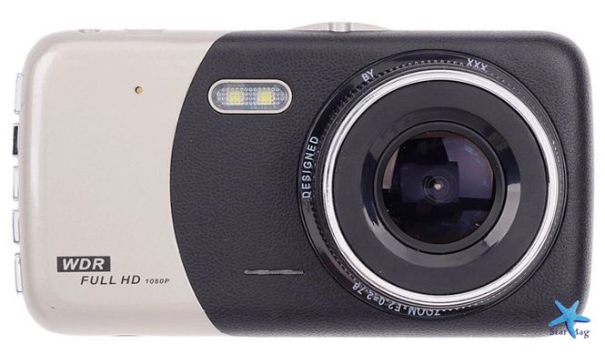 Автомобильный видеорегистратор Ukc CSZ-Z14S Wdr Full HD 1080P 2 камеры Black/Gold (5526) PR5