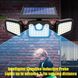 Вуличний світлодіодний LED світильник FL-1725A Split Solar WallLamp на сонячній батареї з датчиком руху ∙ Зовнішній потрійний ліхтар – прожектор ∙ 70 світлодіодів ∙ 1500 Лм ∙ Акумулятор 1500 мАг