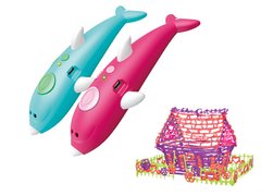 3D Ручка з трафаретами Дельфін Набір для дитячої творчості 3dPen Dolphin 9003