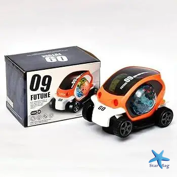Машинка детская с LED подсветкой и вращением Toy AND CX-865 интерактивная светящаяся игрушечная машинка для детей с прозрачным корпусом и эффектом движения &bull; Светящаяся машинка Toy AND CX-865