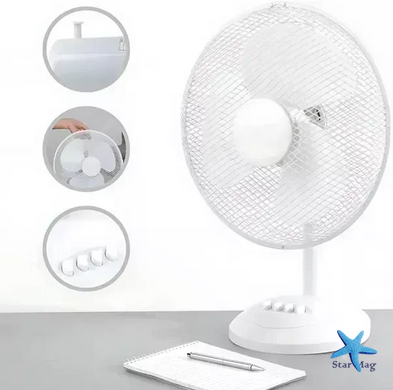 Вентилятор підлоговий DOMOTEC MS-1625 White &bull; Побутовий вентилятор для дому, офісу та кімнати &bull; Потужний вентилятор для охолодження і циркуляції повітря