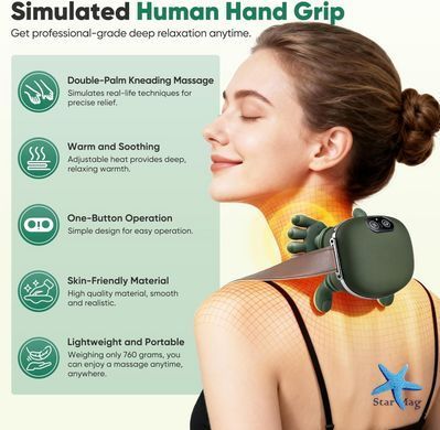 Электрический массажер для шеи и плеч Shoulders & Neck ∙ Профессиональный массажер Shoulders and Neck для спины и шеи с подогревом