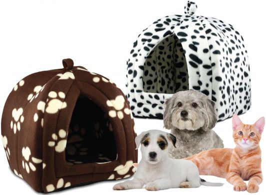 М'який будиночок для собак та котів Pet Hut White ∙ Домашня будка для тварин, 40х35х35 см