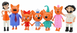 Ігровий набір фігурок "Три коти" V-Toy з мультфільму, 7 фігурок