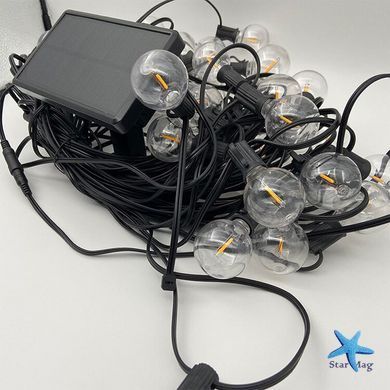 Садовая гирлянда длиной 10 метров с 20 светодиодами и солнечной батареей &bull; Уличная гирлянда с ПУ для сада и двора