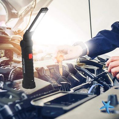Универсальный перезаряжаемый фонарь WorkLight W52 с магнитом и крючком ∙ Многофункциональный LED фонарь W-52-SMD+COB