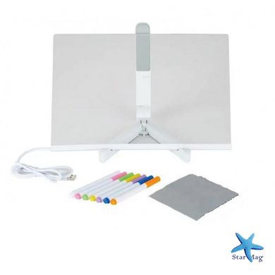 Світлодіодна дошка – планер для нотаток та малювання з підсвічуванням · USB живлення · Маркери Пиши-Стирай у комплекті