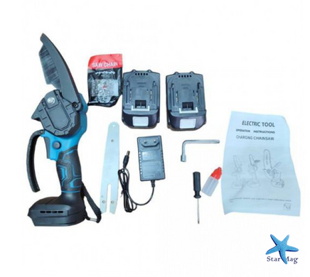 Аккумуляторная мини пила DUC155 48V, 2 аккумулятора в комплекте Chain Saw 6