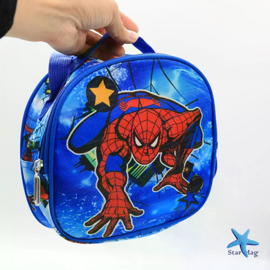 Детский школьный рюкзак 3 в 1 Человек-паук синий 43&times;20&times;31 см &bull; Портфель для мальчика с пеналом и сумкой