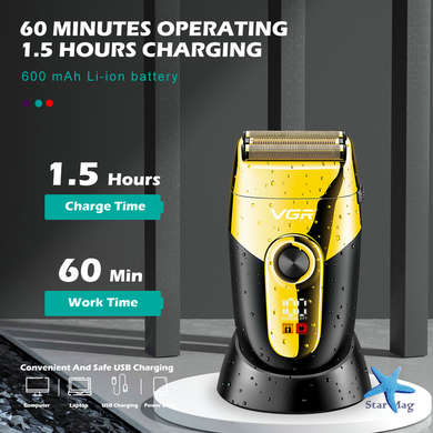 Триммер для волос VGR V-383 &bull; Аккумуляторная машинка для стрижки Hair Clippers V-383, шейвер для бороды, усов и окантовки