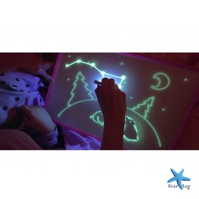 Дошка - планшет Малюй Светом A3 ∙ Художній набір для малювання та створення малюнків, що світяться в темряві, 33*45 см