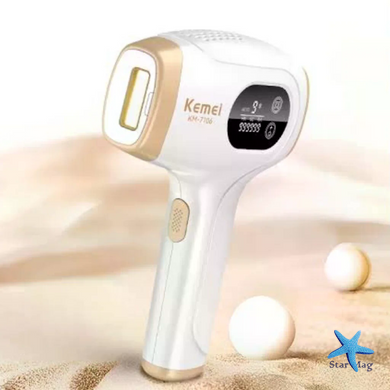 Фотоэпилятор Kemei KM-7106 белый &bull; Домашний IPL-эпилятор для удаления волос на лице, ногах, руках, теле, подмышках и зоне бикини