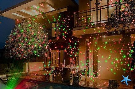 Лазерный проектор Star Shower metal для дома с пультом Световая установка Новогодняя подсветка дома