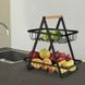 Настольная двухъярусная корзина - фруктовница с деревянной ручкой Double Fruit Basket &middot; Разборная металлическая корзинка для фруктов