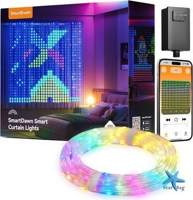 Гірлянда Smart-штора SFK-07 святкова LED-гірлянда для дому ∙ Світлодіодна штора з додатком SFK-07 20 ниток по 20 LED