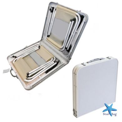 Раскладной стол - чемодан с 4 стульями Folding Table для пикника, рыбалки, дачи, 120х60 см