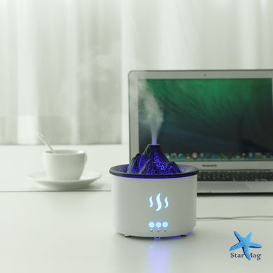 Ультразвуковий зволожувач повітря Вулкан · Дифузор з ефектом полум'я та підсвіткою, 360 мл