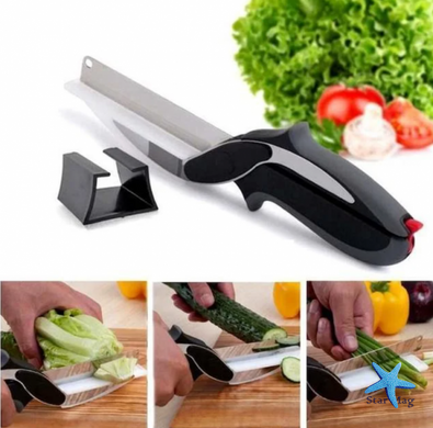 Кухонний ніж - ножиці Clever Cutter JN-59 TV One для швидкого нарізання та шаткування