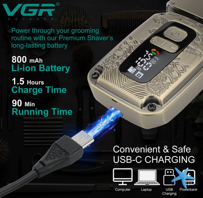 Бритва VGR V-337 для бритья и стрижки ∙ Профессиональная сеточная электробритва VGR V-337