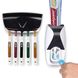 Автоматичний диспенсер - дозатор зубної пасти з тримачем щіток Настінний органайзер у ванній кімнаті