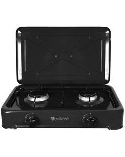Газовая настольная плита на 2 конфорки YUCEL O-200-LPG-BLACK &bull; Двухконфорочная плита для дома, дачи, кухни и приготовления пищи