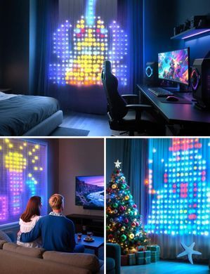 Гирлянда Smart-штора SFK-08 праздничная LED-гирлянда для дома ∙ Светодиодная штора с приложением SFK-08 20 нитей по 20 LED