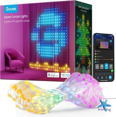 Гирлянда Smart-штора SFK-08 праздничная LED-гирлянда для дома ∙ Светодиодная штора с приложением SFK-08 20 нитей по 20 LED