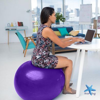 Фитнес мяч 75 см Rising Anti Burst Gym Ball для тренировок ∙ Универсальный мяч Gym Ball для тренировок дома
