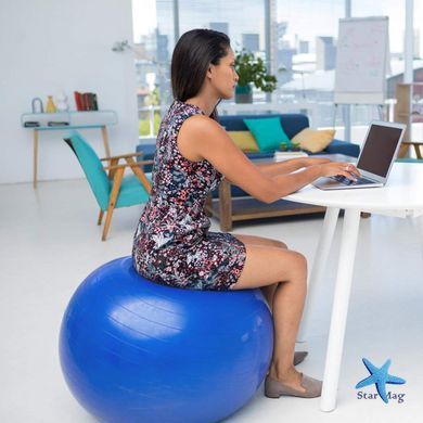 Фитнес мяч 75 см Rising Anti Burst Gym Ball для тренировок ∙ Универсальный мяч Gym Ball для тренировок дома