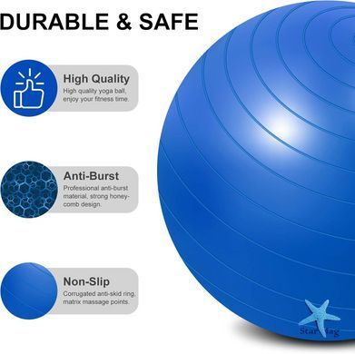 Фитнес мяч 75 см Rising Anti Burst Gym Ball для тренировок ∙ Универсальный мяч Gym Ball для тренировок дома