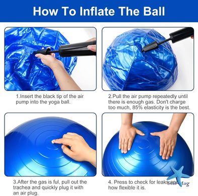 Фитнес мяч 75 см Rising Anti Burst Gym Ball для тренировок ∙ Универсальный мяч Gym Ball для тренировок дома