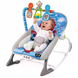 Дитяча гойдалка 27243 блакитна &bull; Дитячий шезлонг-гойдалка 27243 блакитний з музикою, вібрацією, ігровою дугою та живленням від 2 батарейок AA