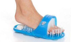 Ортопедический массажный тапочек Easy Feet | Щётка-массажёр для стопы ног Голубой