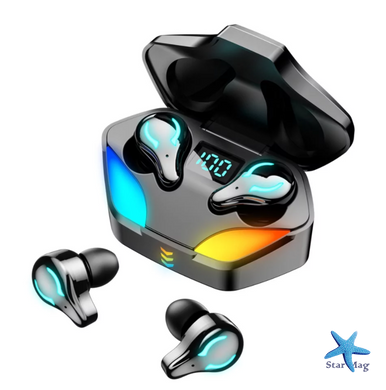 Бездротові ігрові навушники X1 Bluetooth 5.1 TWS з мікрофоном, RGB підсвіткою та світлодіодним дисплеєм у зарядному боксі