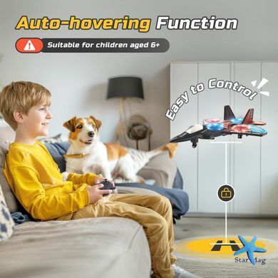 Іграшка-літак на радіокеруванні Fighter Plane KS-198 RC 4X 2.4GHz ∙ RC дрон-літак Fighter Plane RC 4X з LED-підсвіткою та трюками 360&deg;