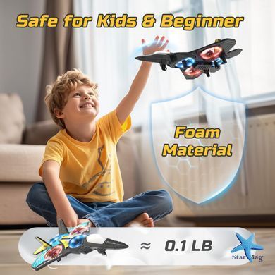 Іграшка-літак на радіокеруванні Fighter Plane KS-198 RC 4X 2.4GHz ∙ RC дрон-літак Fighter Plane RC 4X з LED-підсвіткою та трюками 360&deg;