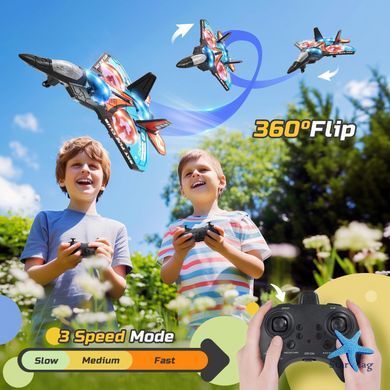 Іграшка-літак на радіокеруванні Fighter Plane KS-198 RC 4X 2.4GHz ∙ RC дрон-літак Fighter Plane RC 4X з LED-підсвіткою та трюками 360&deg;