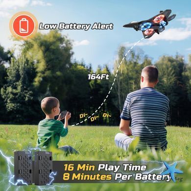Іграшка-літак на радіокеруванні Fighter Plane KS-198 RC 4X 2.4GHz ∙ RC дрон-літак Fighter Plane RC 4X з LED-підсвіткою та трюками 360&deg;