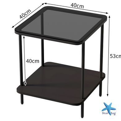 Черный интерьерный столик YM152 для дома &bull; Журнальный кофейный столик AND 1926 для гостиной, спальни и дивана