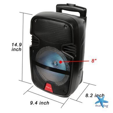 Колонка бездротова з підсвіткою та мікрофоном 6,5" ∙ Bluetooth-колонка з функцією караоке 6,5"