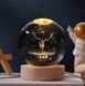 Декоративный Новогодний 3D ночник Хрустальный Шар 8 см &middot; Настольная лампа - светильник с 3D эффектом с новогодней тематикой