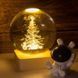 Декоративный Новогодний 3D ночник Хрустальный Шар 8 см &middot; Настольная лампа - светильник с 3D эффектом с новогодней тематикой